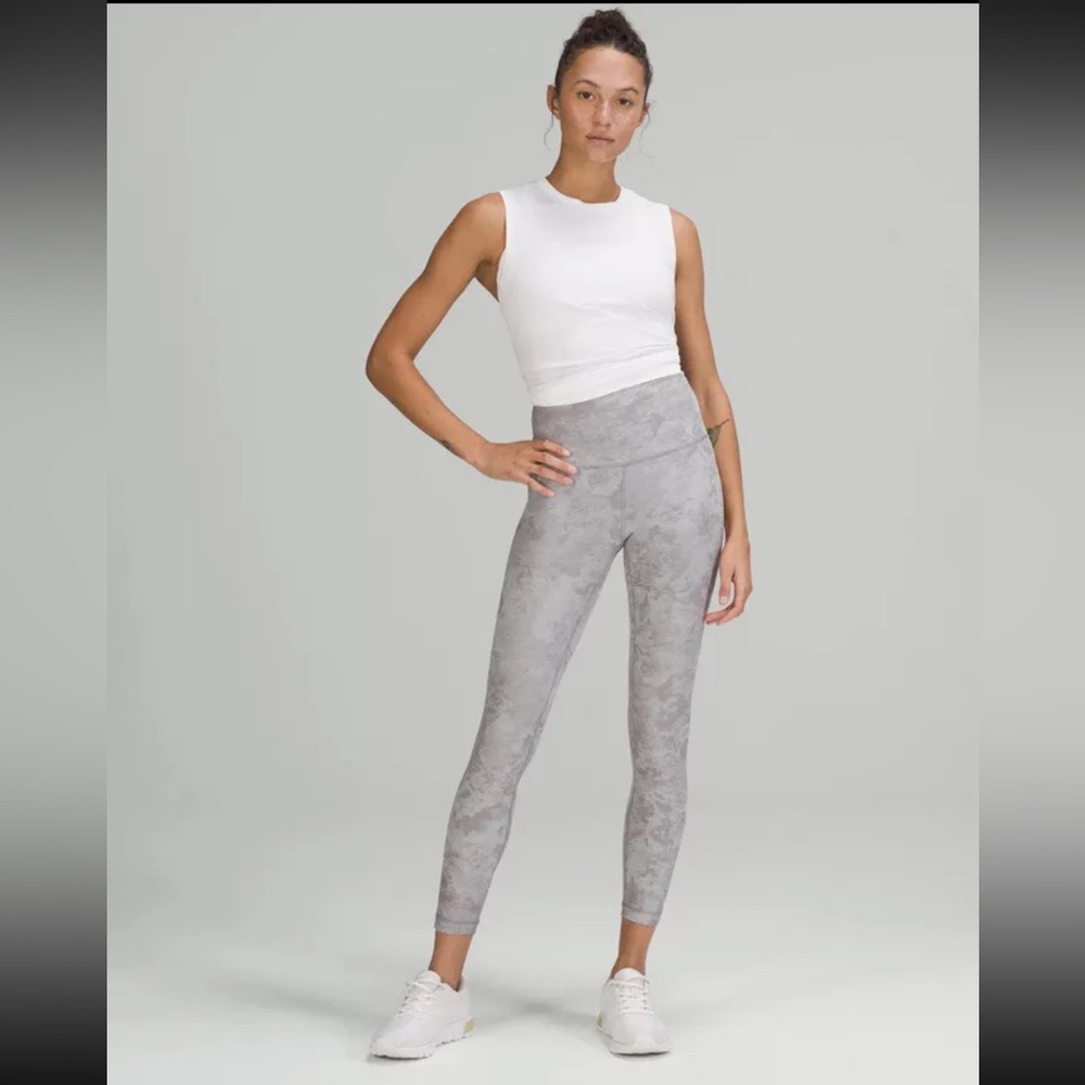 Lululemon Wunder Train Tights 6 Tactile Jacquard Lunar Rock Delicate Mint